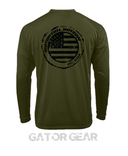 Olive Gatortail Long Sleeve Dri-Fit