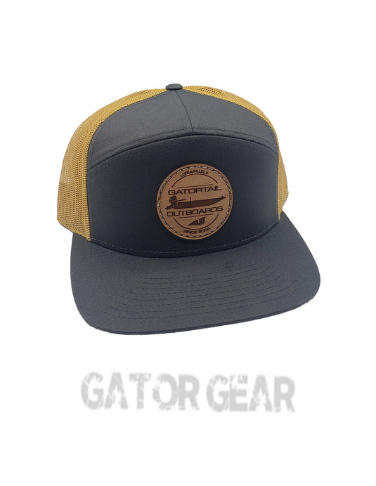 CHARCOAL/OLD GOLD Leather Boat Patch
