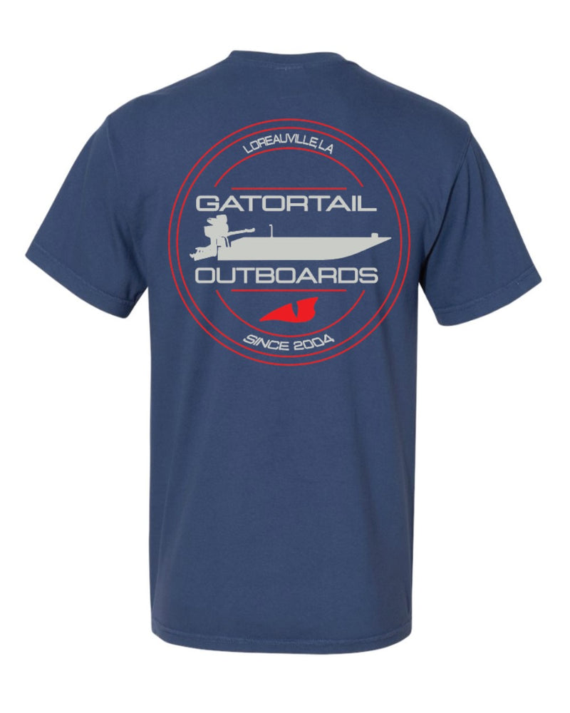 Load image into Gallery viewer, Gatortail Blue Short Sleeve Boat Logo
