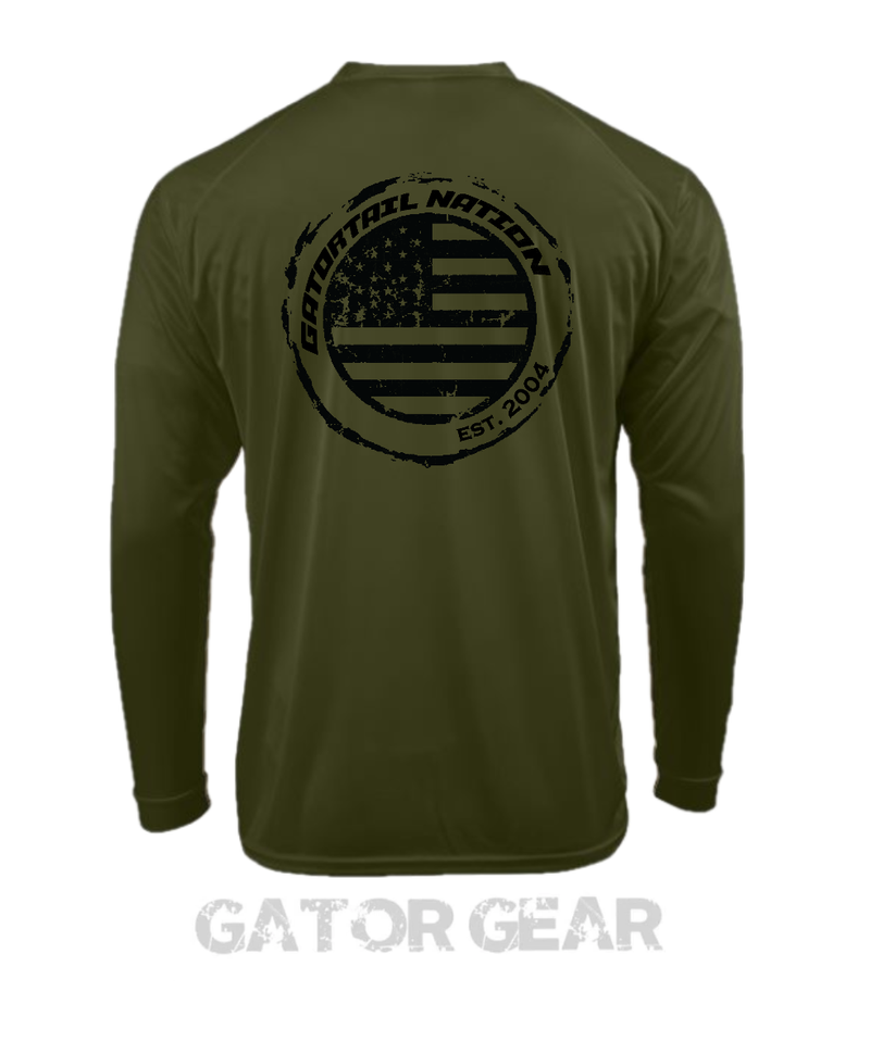 Load image into Gallery viewer, Olive Gatortail Long Sleeve Dri-Fit
