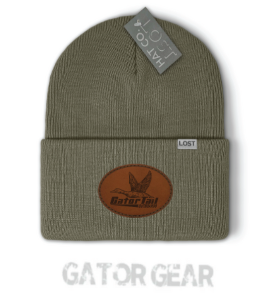 Lost Gator Leather Patch Beanie