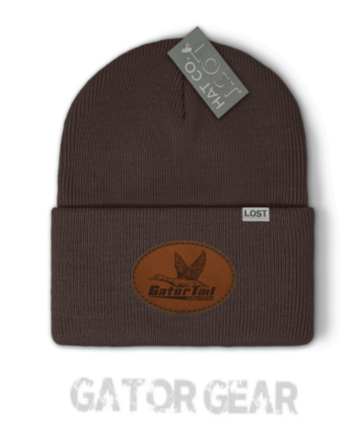 Lost Mud Leather Patch Beanie