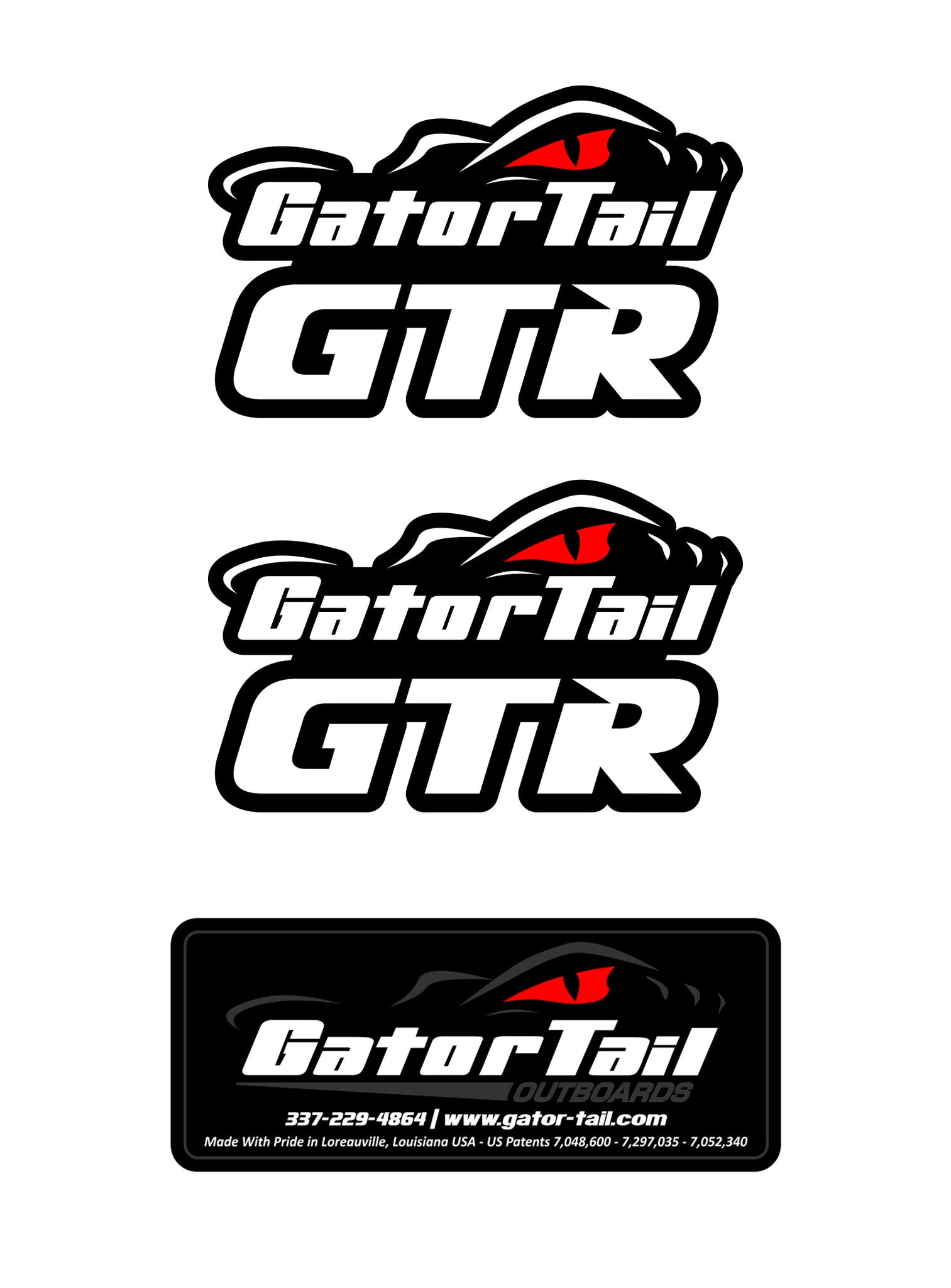 2 GTR Decals (1 Patent Decal included) – Gatortail